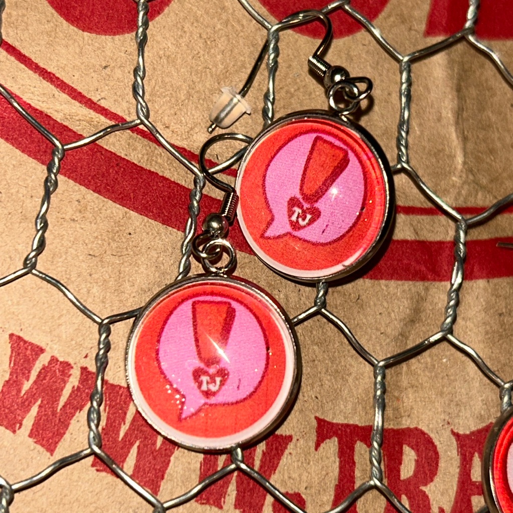 Trader Joe’s Earrings 16mm Exclamation Point Heart Tj’s